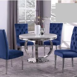 5 PCS Chios Collection Modern Faux marble top dining set-available in 2 colors Now 1379.00 Free Delivery 🚚 