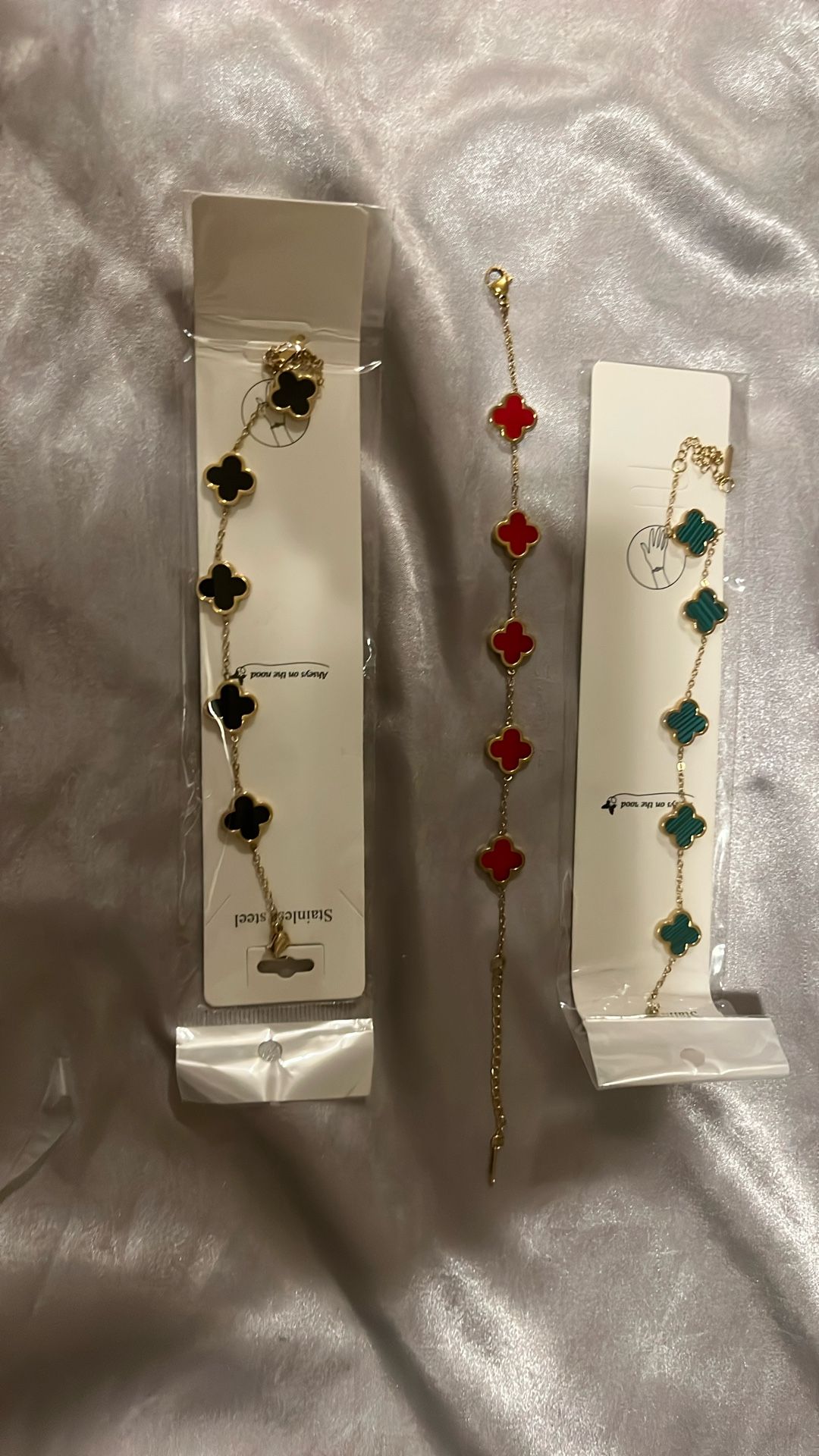 3 Pcs Clover Stainless Steel 🦋🦋🦋🦋Bracelets New Waterproof