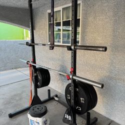 Squat Rack/Weights/Barbell 