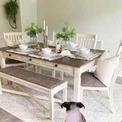 Bolanburg Antique White/Oak Dining Room Set (Dining table and Chairs