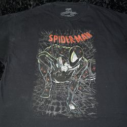 Men's Spider-Man Dark Short Sleeve Graphic T-Shirt - Black 2X