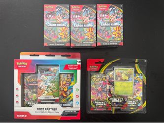 Pokemon Booster Bundle, First Partner Illustration, and 3 Pack Blister