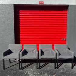 IKEA CHAIR SET OF 4/ GREY FABRIC/ IN GOOD CONDITION 