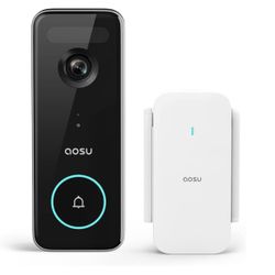 aosu Doorbell Camera Wireless, 5MP Ultra HD, Support Local Storage, 2.4/5 GHz WiFi Video Doorbell with Home Station, Battery/Wired Powered, Work with 