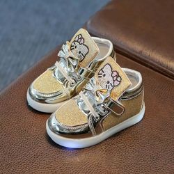 New Gold Hello Kitty Light Up Sneakers