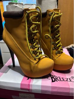 Tan Lace Up Ankle Boots