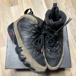 Olive Jordan 9s Size 6y