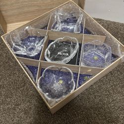 Hoya Crystal 5-piece Dish Set