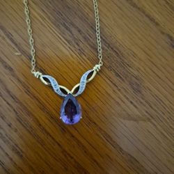 Gorgeous 5.70kt Genuine Pear Shaped Amethyst Necklace 
