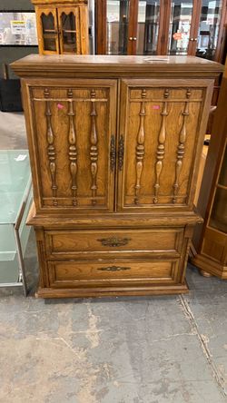 (In Store) Vintage wood armoire dresser