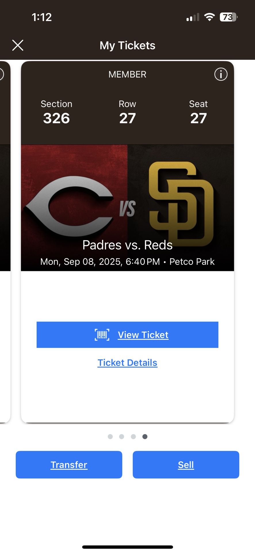San Diego Padres Vs Cincinnati Reds Ticket