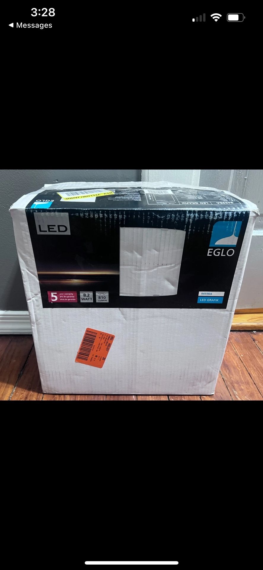 Eglo Grafik 11 in. 1-Light Chrome Integrated LED Wall Sconce with Satin Glass