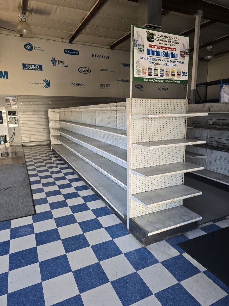 A frame Center aisle shelfing