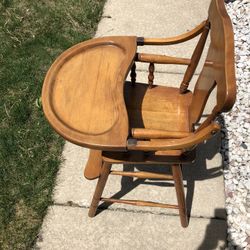 E. L. Thompson Furniture Corp, Vintage, Solid Wood, Highchair