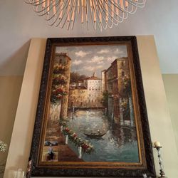 Venice Oil Painting , extremely large H80”xW65”.