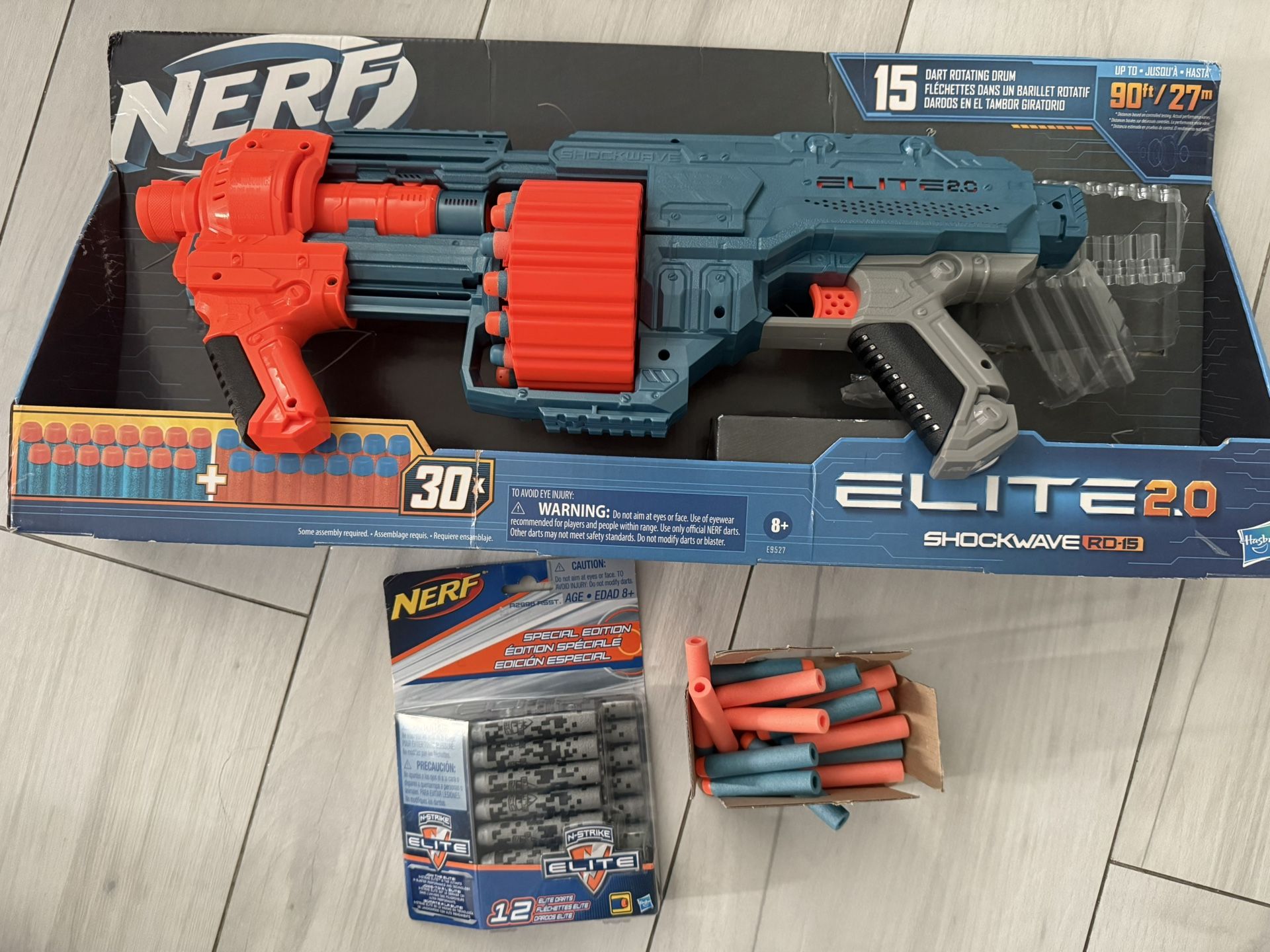 Toy Gun NERF ELITE 15 Dart Plus Extras