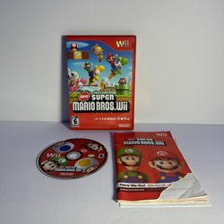Super Mario Bros. Wii (Nintendo Wii, 2009) Disc Manual & Cover **TESTED