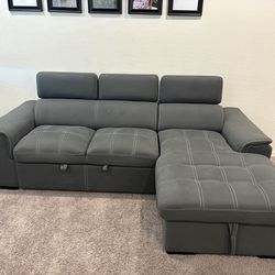 $200 obo  2pc sectional with storage under chase