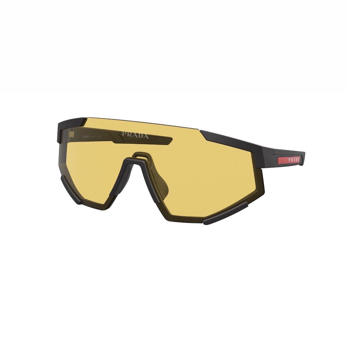 Prada Linea Rossa PS-04WS DG004Q Sunglasses Men's Black/Yellow Shield 39-137-130