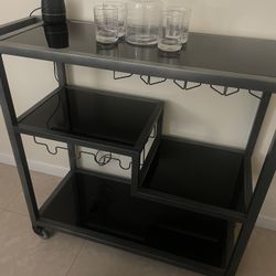 Rolling Bar Cart- Gray
