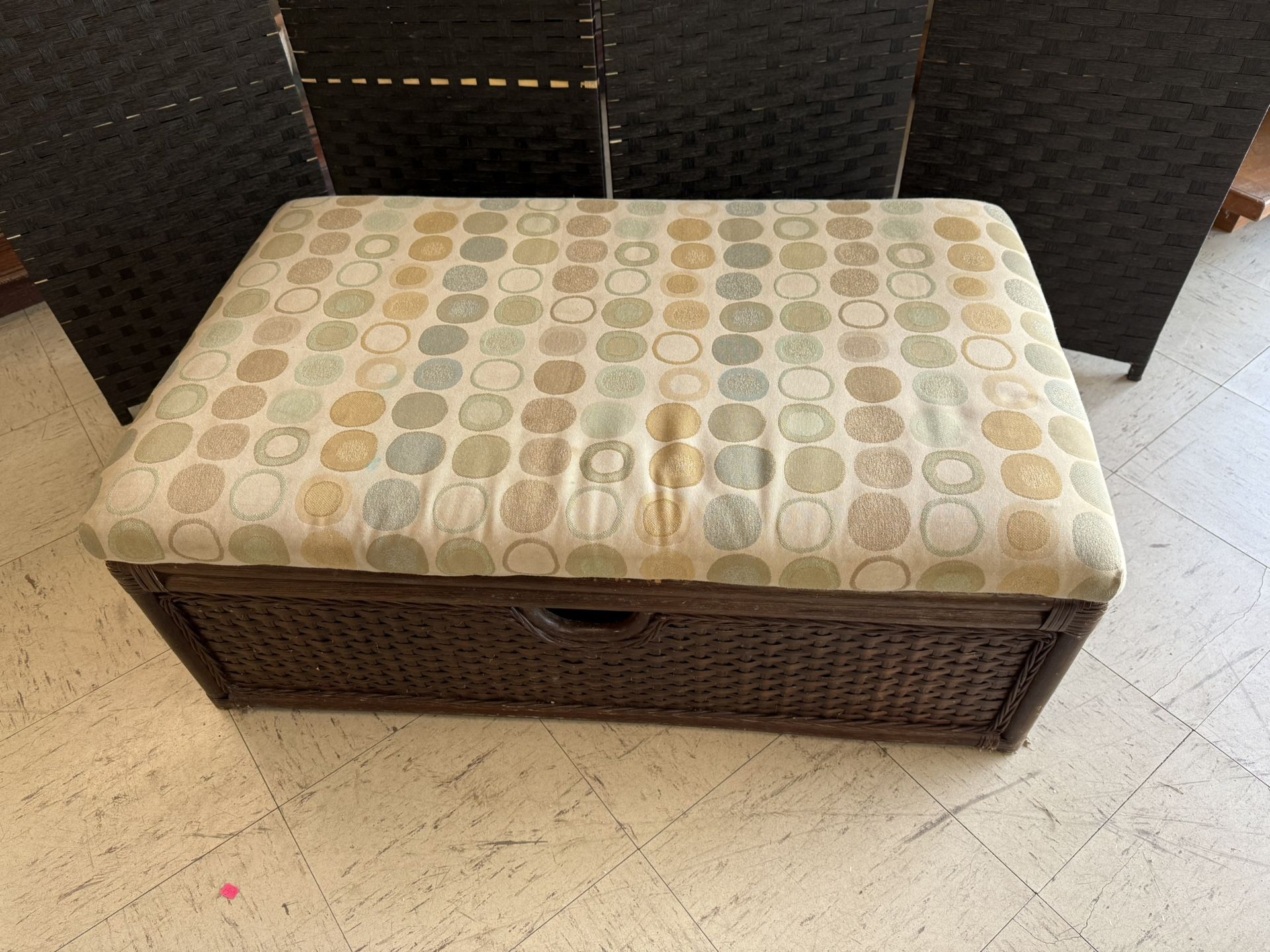 Wicker Ottoman With Storage