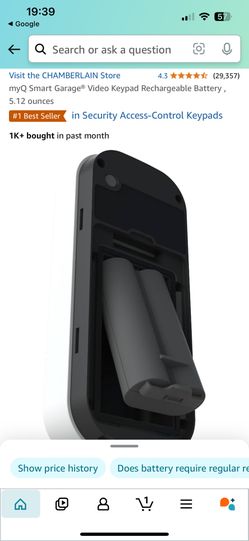 myQ Smart Garage® Video Keypad Rechargeable Battery