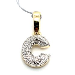 10k Gold Diamond Pendant Letter C .10ctw 1.6grams 140290 22