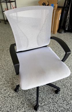 White Mesh Office Chair with Armrests