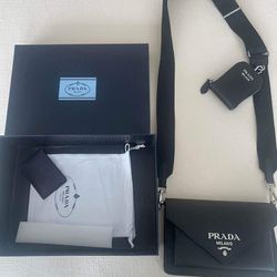 Saffiano leather mini envelope bag