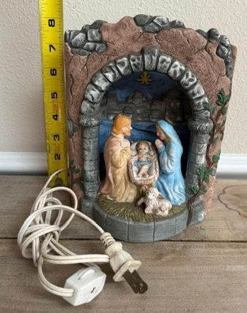 Vintage Ceramic Christmas Diorama Lighted Nativity Scene just $15