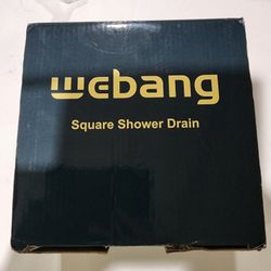 WEBANG 6 Inch Square Shower Floor Drain with Flange,Quadrato Pattern Grate  Removable,Food-Grade SUS 304 Stainless Steel,Watermark&CUPC