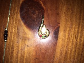 Gold pendant with precious stones women