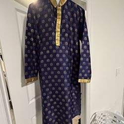 Men’s Kurta Suit- Navy Blue & Gold