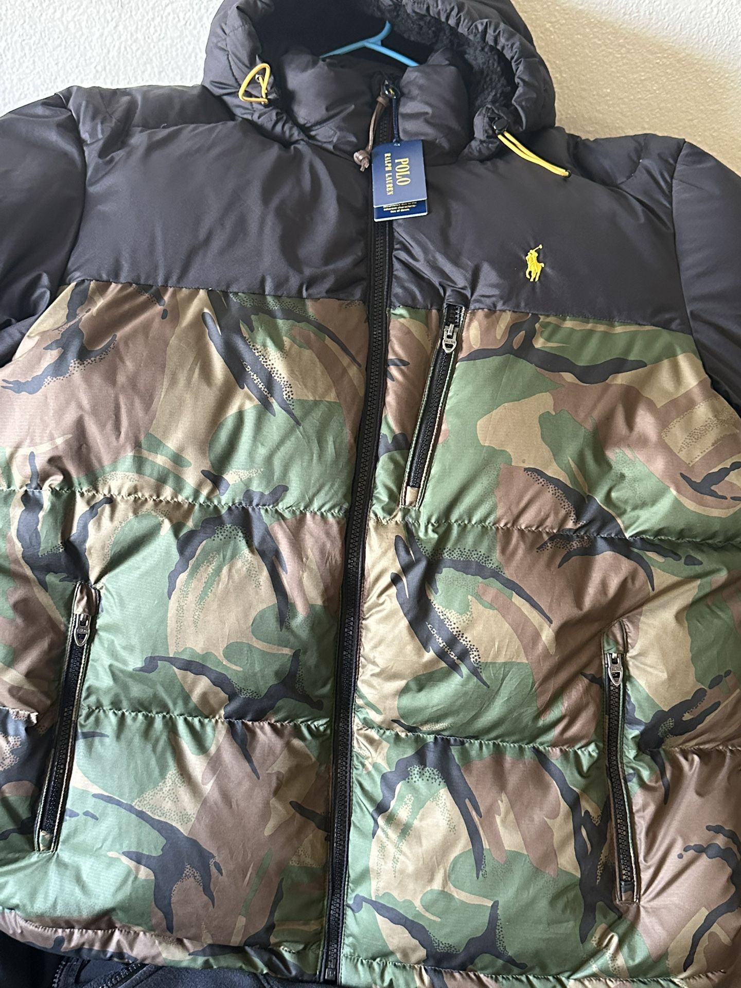 Camo Puffer Polo Jacket