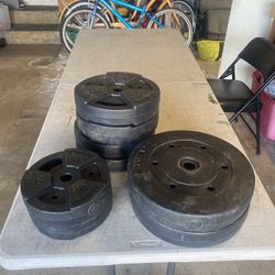130 Lbs Of Standard Size Weights 