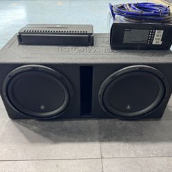 Jl 12” dual subwoofer box & Jl 1000w amp