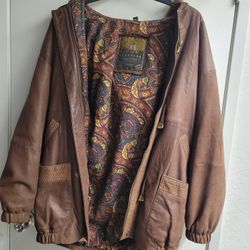 Express Vintage Brown Leather Jacket