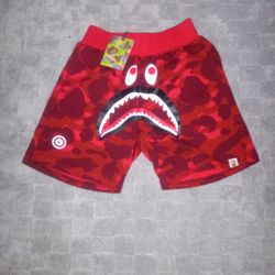 Bape Camo Red Shorts Comes With Tags