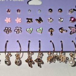 New! Claires 20 Pairs Earrings
