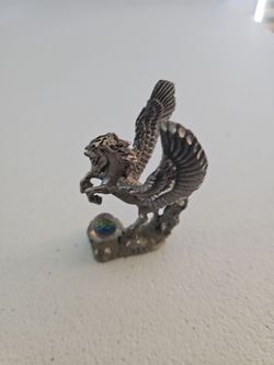 Pewter Pegasus Figurine with Crystal Ball