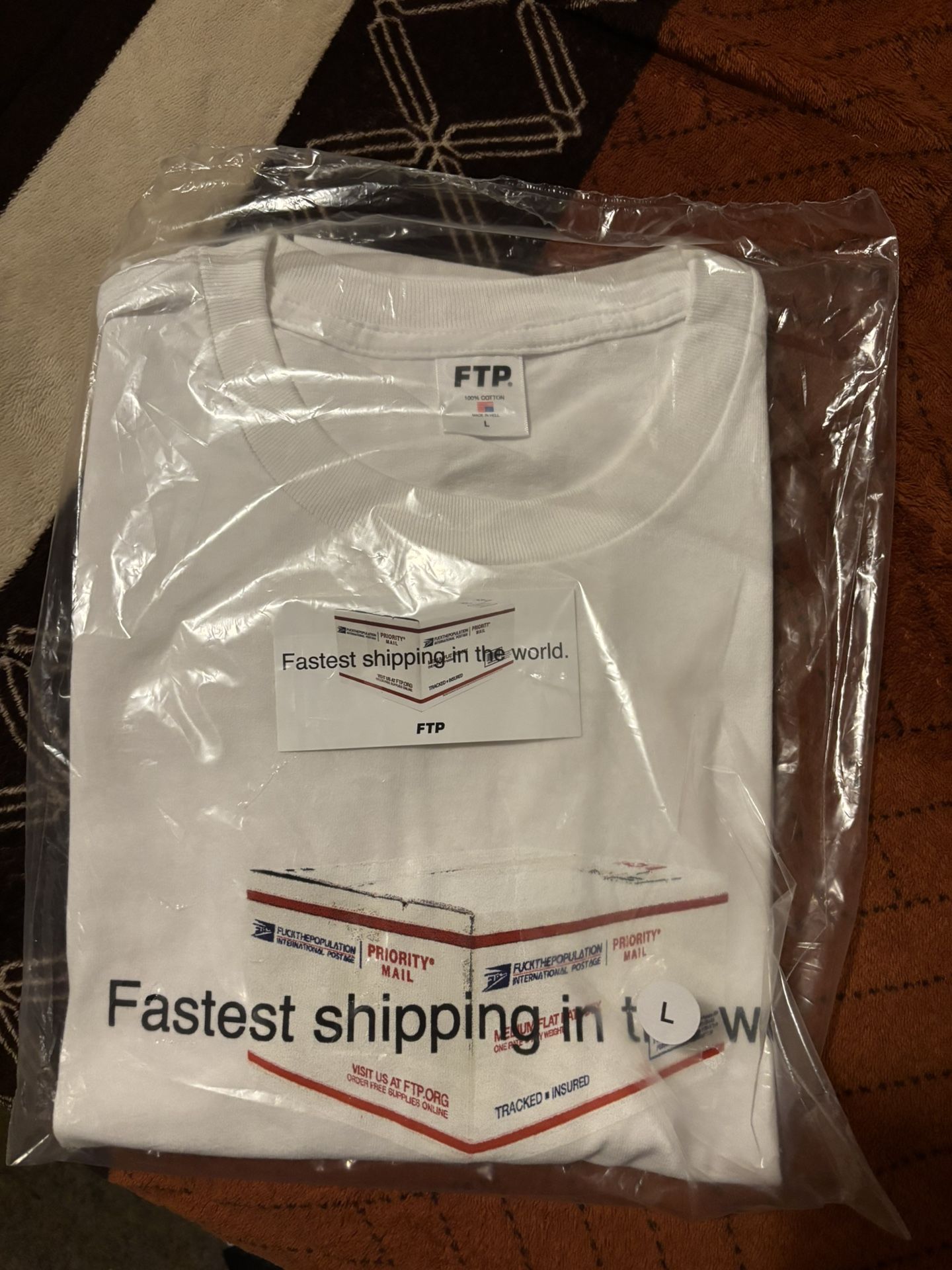 FTP FASTEST SHIPPING IN THE WORLD TEE LARGE