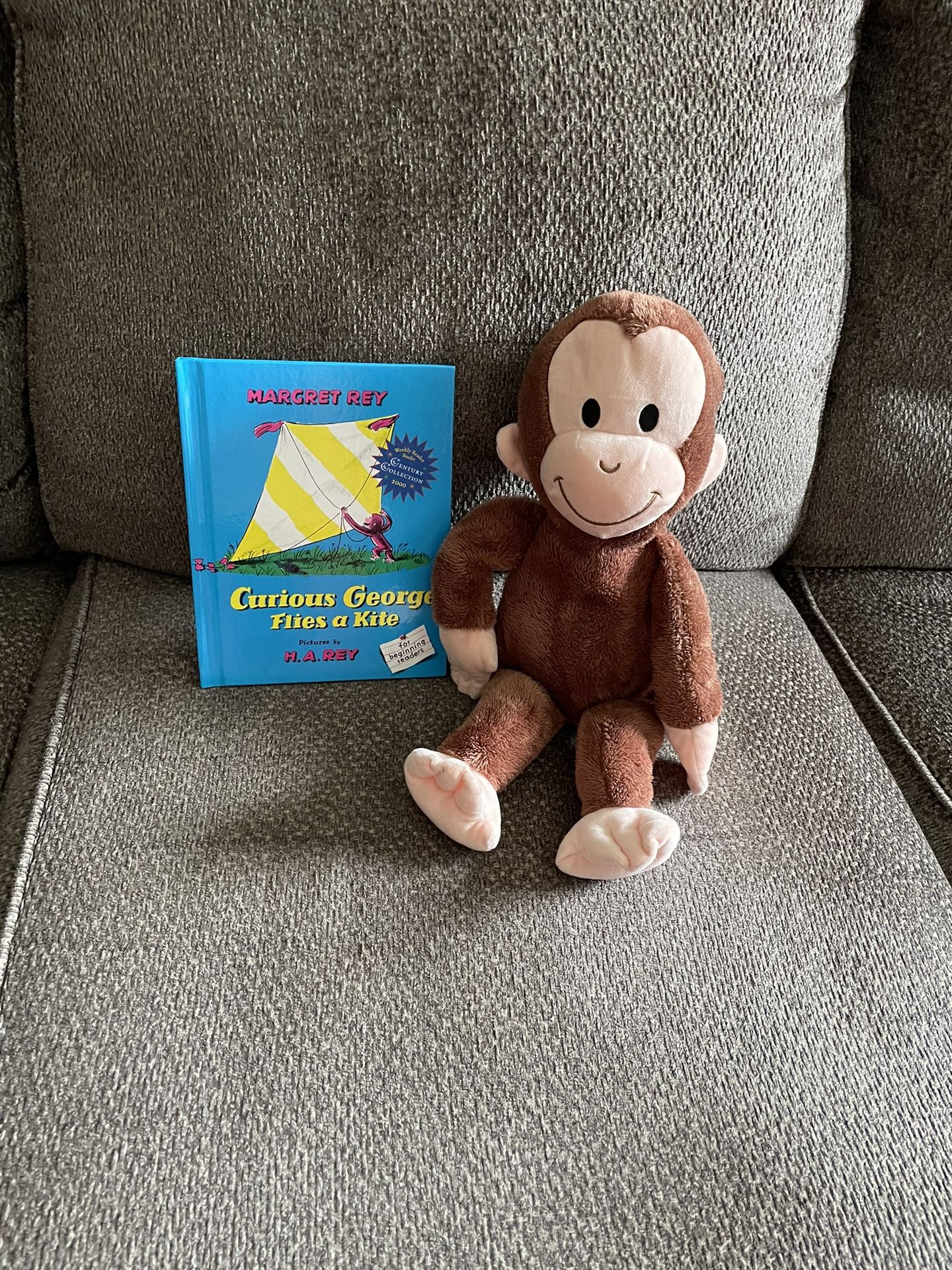 Curious George plush toy with hardback book