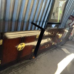 Beautiful Asian Dresser & Cabinet Set