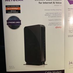 Netgear CM500V Cable Modem for Internet & Voice DOCSIS* 3.0, Certified to work with XFINITY® from Comcast