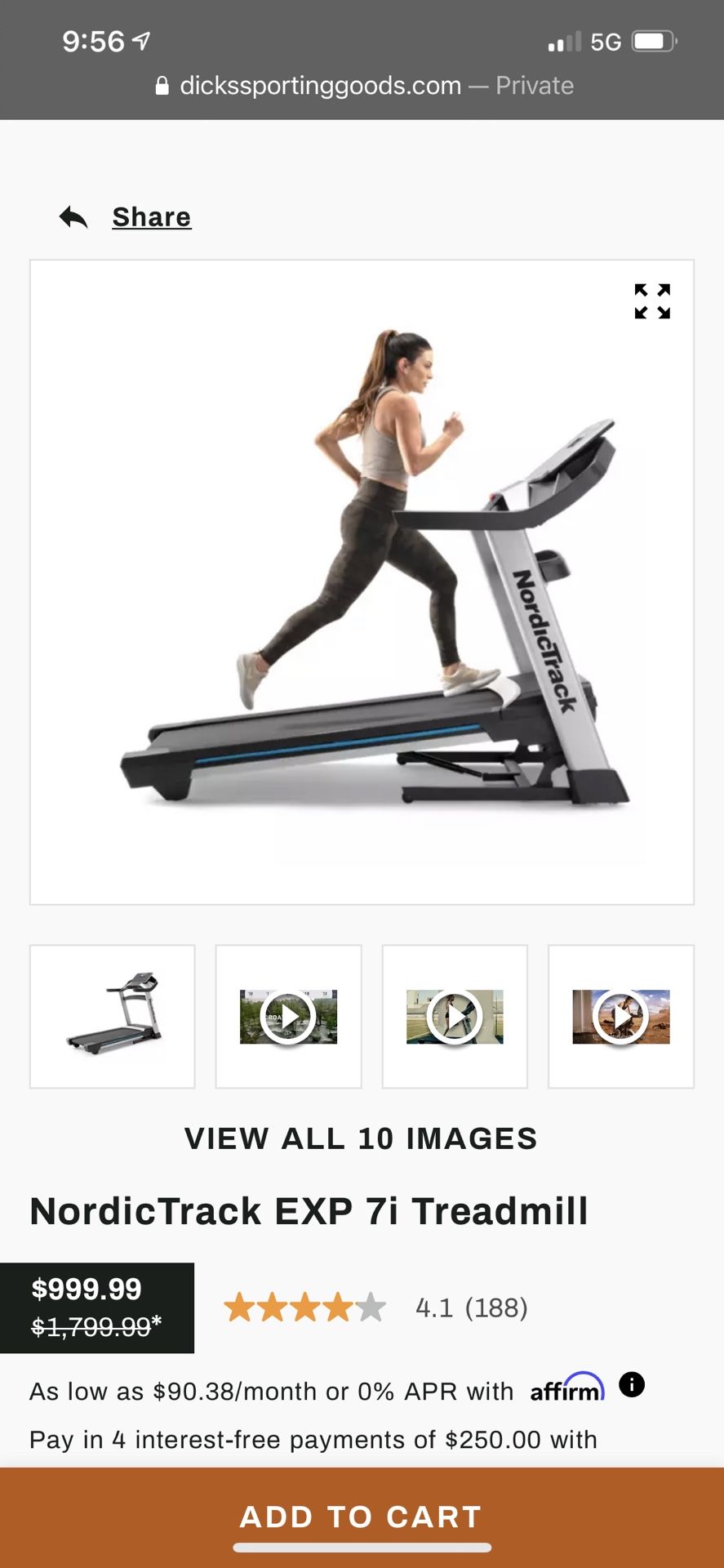 Treadmill Nordic Track 7.1i