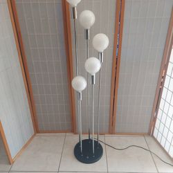 Vintage Mid Century Sonneman Style Spiral Waterfall 5 Globe Floor Lamp .