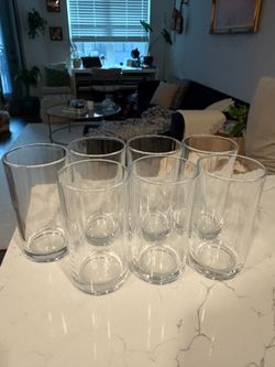 Set of 7 tall glasses