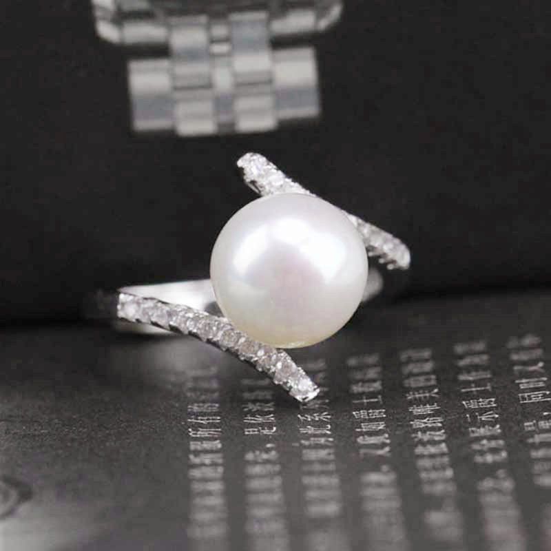 "Sweet Beautiful Pearl CZ Twisted Anillos Elegant Silver Ring for Women, VIP562
  
 