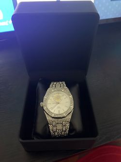Silver diamond watch