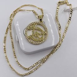 Mamá Collar Baño De Oro Italiano 18k/Neckace Mon Italian Gold Plated